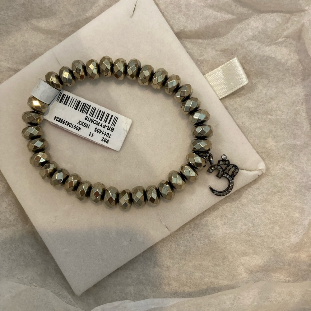 Bavna pyrite bead bracelet